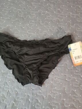 Hobie Black Ruffled Bikini Bottoms size medium NWT